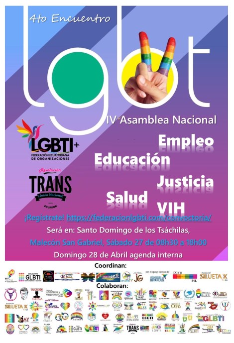 4to Encuentro Nacional de la Federación Ecuatoriana de Organizaciones LGBTI - Salud - Educación - Empleo - Justicia - VIH